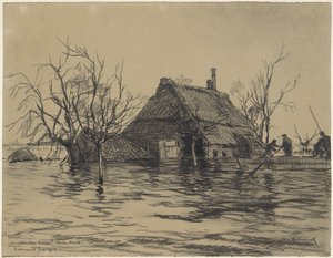 Ferme inondée à Neder-Asselt (Pays de Maas et Waal) - Johan Hendrik van Mastenbroek