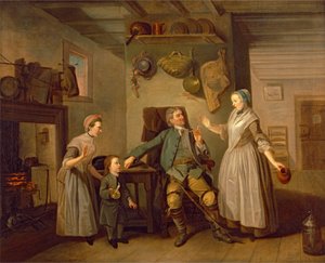 David Garrick et Mary Bradshaw dans "Le Retour du Fermier" de David Garrick