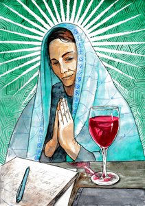 Femme spirituelle en pleine contemplation