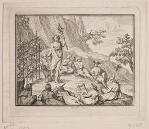 Vignette. Bacchus et les muses - Johan Martin Preisler