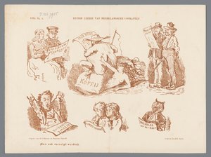 Caricature des différents types de lecteurs de journaux, 1870