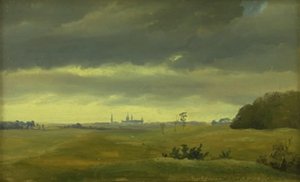 Vue de Frederiksborg depuis Hestehaven - Johan Thomas Lundbye