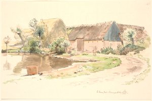Ferme et étang de village