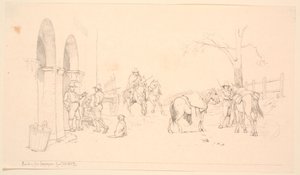 Campagnards devant une fromagerie - Johan Thomas Lundbye
