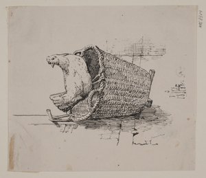 Une poule sur un panier - Johan Thomas Lundbye