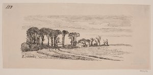Paysage avec une rangée d