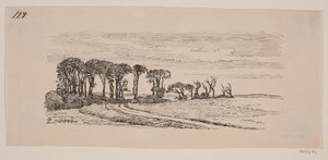 Paysage avec une rangée d
