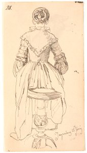 Femme assise de dos