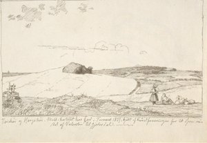 Paysage du Sjælland. En arrière-plan Vejrhøj, collé f.n. page 6 - Johan Thomas Lundbye