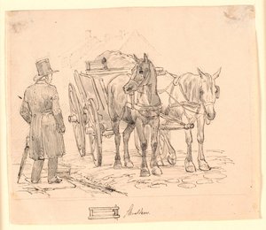 Le cheval du chiffonnier. Illustration pour "Fables pour enfants" de Kaalund - Johan Thomas Lundbye