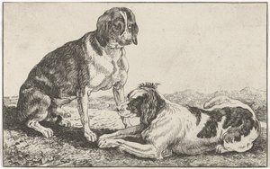 Deux chiens - Johan le Ducq