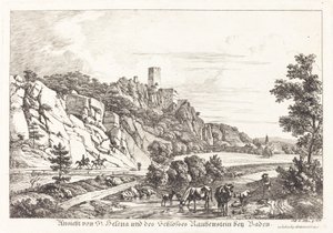 Vue de Sainte-Hélène et du château de Rauhenstein près de Baden