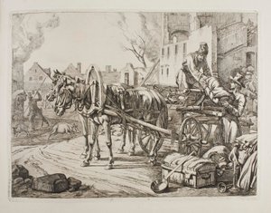 Cosaques pillant dans une ville - Johann Adam Klein