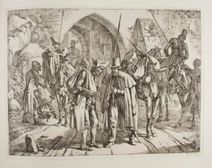 Des Cosaques vendent des biens volés à de petits commerçants juifs - Johann Adam Klein