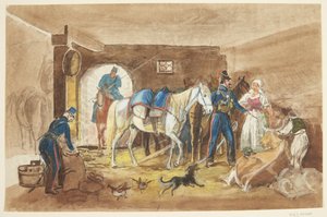 Cavaliers dans une étable - Johann Adam Klein