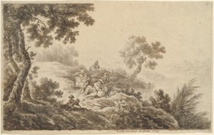Paysage avec des voyageurs - Johann Albrecht Dietzsch