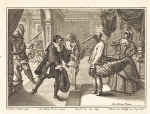 Arlequin chez le Dr. Polovard - Johann Balthasar Probst after Johann Jacob Schübler