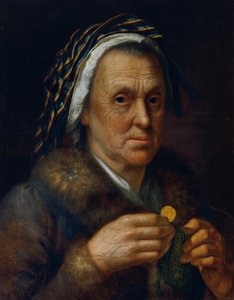 Vieille femme avec un ducat - Johann Baptist Höchle