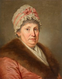 Bourgeoise avec coiffe en dentelle et col en fourrure