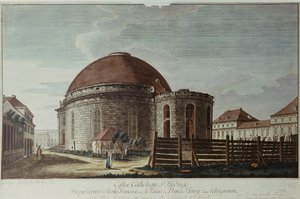 Cathédrale Sainte-Hedwige, Berlin (gravure colorée à la main)