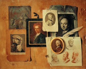 Quodlibet avec portraits de contemporains et têtes antiques - Johann Caspar Füssli