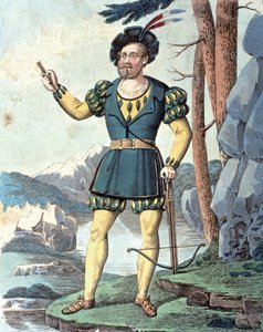 Franz von Schober en Guillaume Tell . 1837 (gravure en couleur) - Johann Christian (after) Schoeller