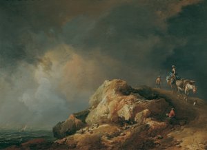 Paysage côtier avec bêtes de somme - Johann Christian Brand