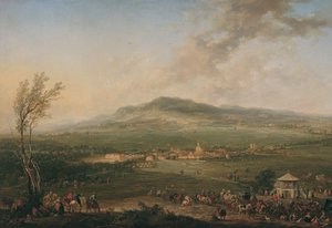 Laxenburg de la maison de plaisance sur la prairie de Hanawiese vers Mödling - Johann Christian Brand