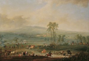 Laxenburg depuis la Schneiderau vers Guntramsdorf et Mödling - Johann Christian Brand