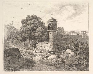 Un paysan saluant la statue de Marie, 1817