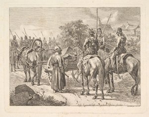 Cosaques escortant le cassone régimentaire - Johann Christian Erhard