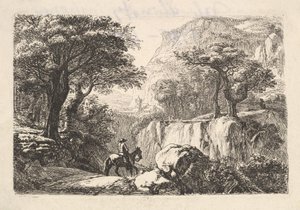 Le cavalier dans la gorge, 19ème siècle - Johann Christian Erhard