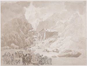 Passage des soldats au Saint-Bernard - Johann Christian Ernst Müller