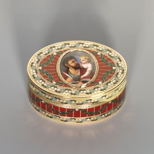 Boîte à tabac, Dresde, c.1775-80, la miniature Genève, c.1800