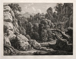 Paysage héroïque : Paysage avec la Tentation du Christ, 1799