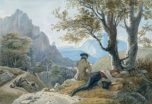 Artistes en repos dans la montagne