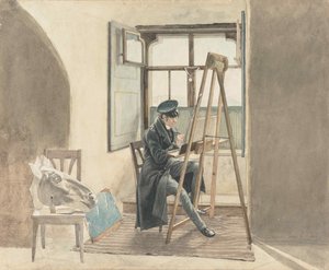 Le peintre Johann Adam Klein 1792-1875 devant son chevalet, 1818