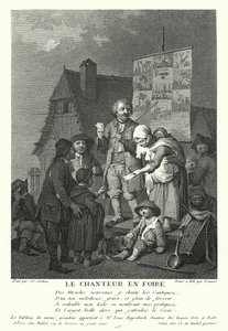 Le chanteur à la foire (gravure) - Johann Conrad Seekatz