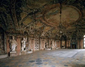 Vue du Grand Salon du château de Weissenstein, architecte Johann Dientzenhofer, 1714, Pommersfelden, Allemagne - Johann Dientzenhofer