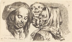 Vieille femme grondant un homme - Johann Eleazar Schenau