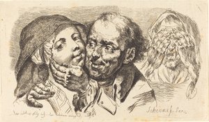 Jeune femme embrassée par un homme plus âgé - Johann Eleazar Schenau