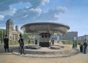 Le plat en granit dans le Lustgarten de Berlin, 1831