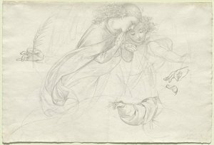 Deux anges en deuil (verso) - Johann Evangelist Scheffer von Leonhardshoff