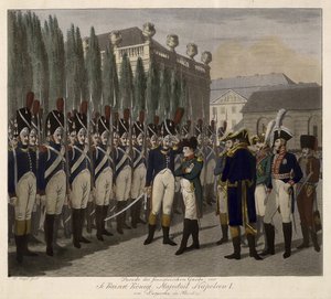 Parade des Gardes Français au Lustgarten à Berlin en 1806 - Johann Friedrich Jügel