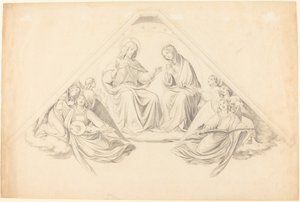 Christ et la Vierge avec des anges musiciens - Johann Friedrich Overbeck