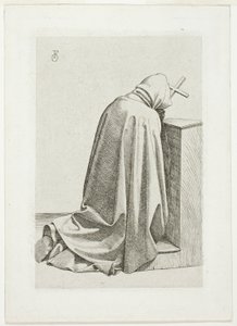 Pèlerin agenouillé avec une croix et un livre - Johann Friedrich Overbeck