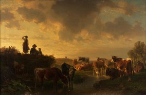 Soirée dans les pâturages - Johann Friedrich Voltz