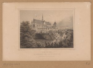 Gezicht op de Hooglandse Kerk te Leiden - Johann Gabriel Friedrich Poppel