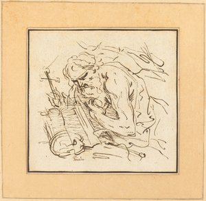 Saint Jérôme - Johann Gottlieb Prestel after Domenichino
