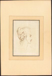 Tête de femme - Johann Gottlieb Prestel after Guercino